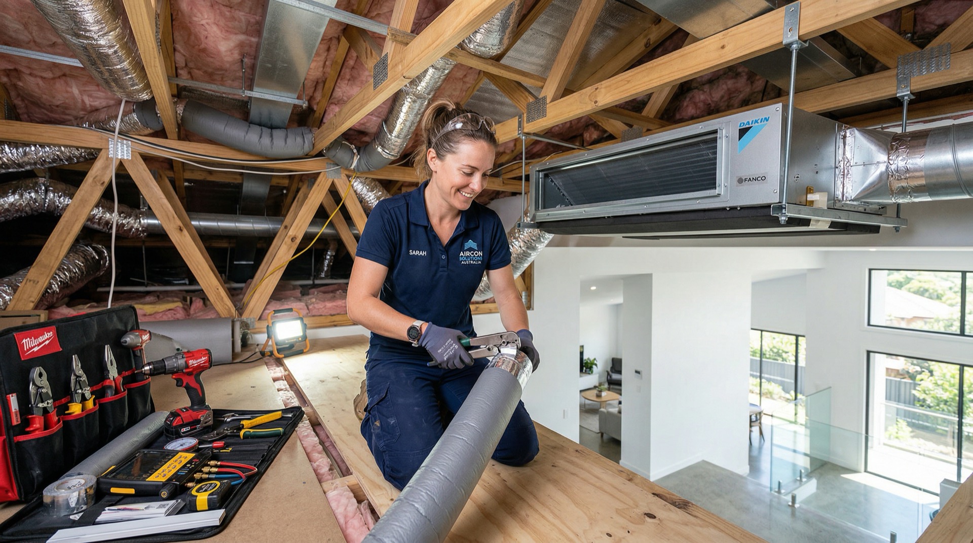 Professional air conditioning installation by licensed technician